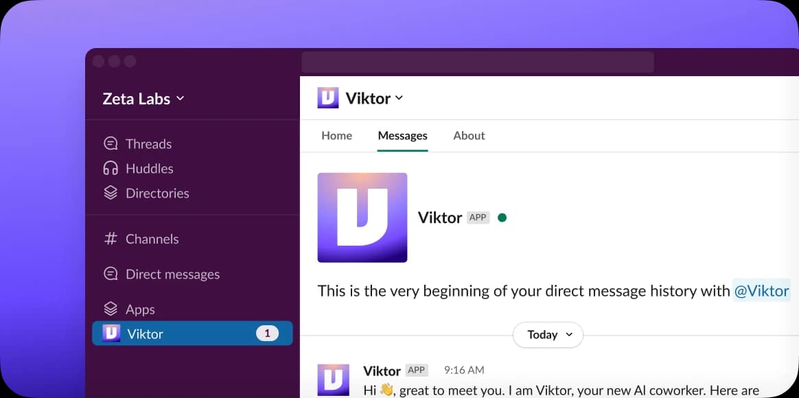 Viktor in Slack