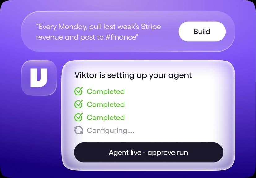 Describe it. Viktor builds and runs it.