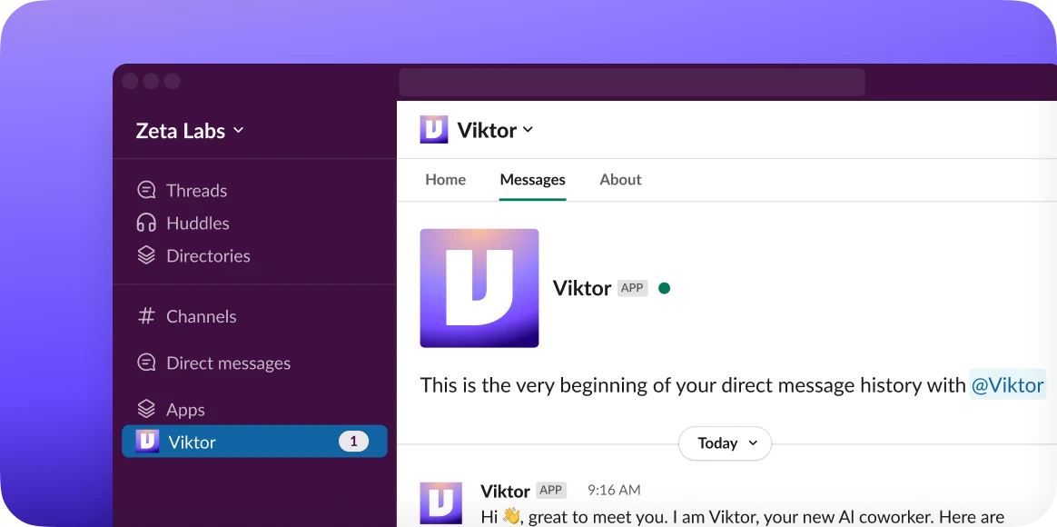 Viktor in Slack
