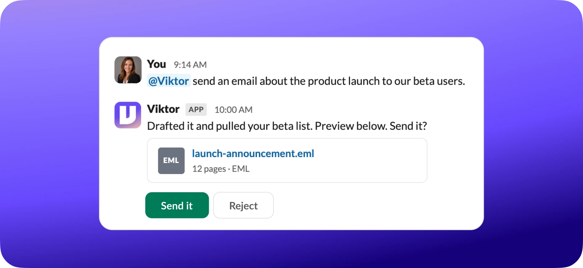 Viktor in Slack