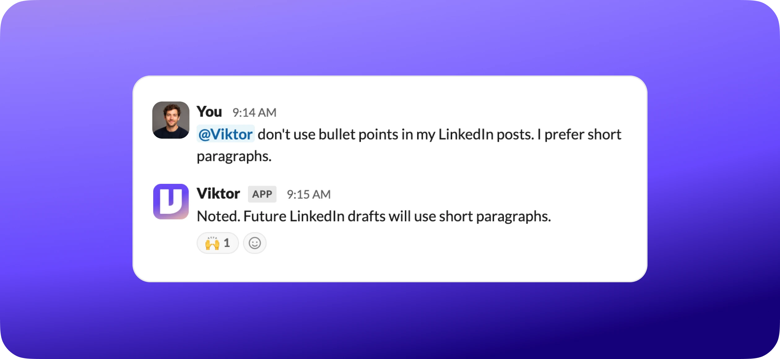 Viktor in Slack