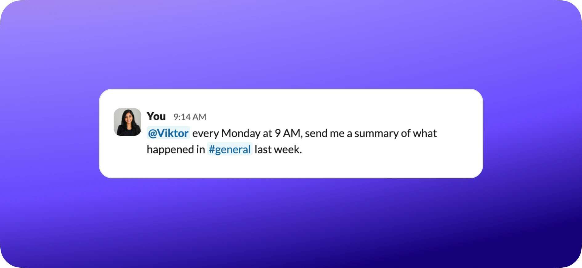 Viktor confirming a scheduled task in Slack